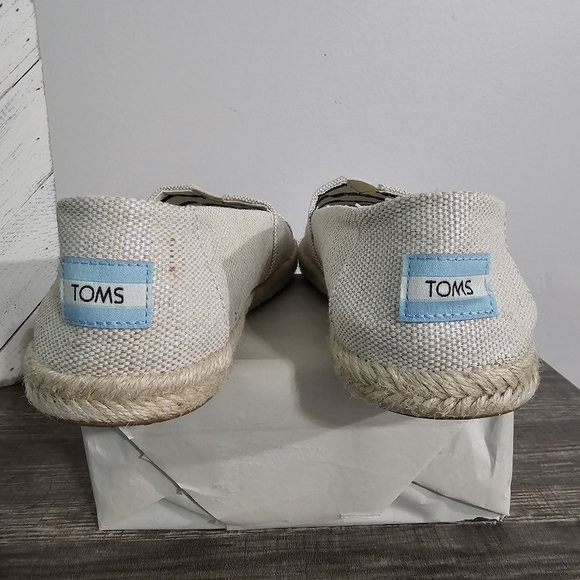 TOMS LNC Womens Alpargatas Espadrille Slip On Flats Beige Canvas Size 7 - Picture 7 of 8